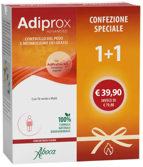 Adiprox Advanced Integratore Controllo del Peso con Tè Verde Matè e Cardo Mariano 2 Confezioni Flacone 325 g