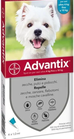 Advantix Spot On 4 Pipette Per Cani Da 4 A 10 Kg
