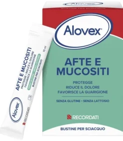 Alovex Afte e Mucositi Collutorio Monodose per Afte e Lesioni del Cavo Orale 20 Bustine