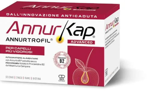 Annurkap Advanced Integratore per Capelli con Melannurca Biotina Zinco Selenio e Rame 90 Capsule