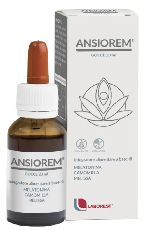 Ansiorem Gocce Melatonina con Camomilla e Melissa Integratore per il Sonno 20 ml