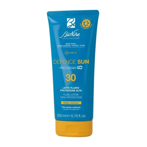 BioNike Defence Sun Latte Fluido Solare SPF 30 Protezione Alta Pelle Sensibile 200 ml