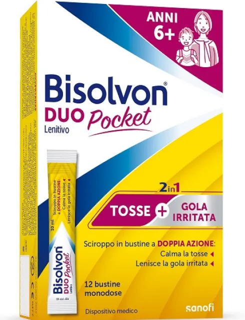 Bisolvon Duo Pocket Tosse e Gola Irritata 12 Bustine Monodse
