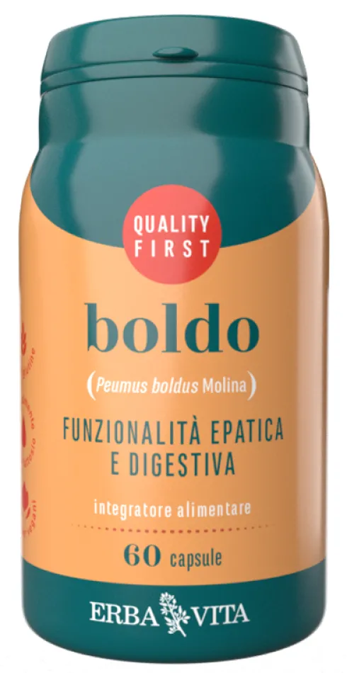 Boldo Integratore per Fegato e Digestione con Estratto di Boldo e Boldina 60 Capsule