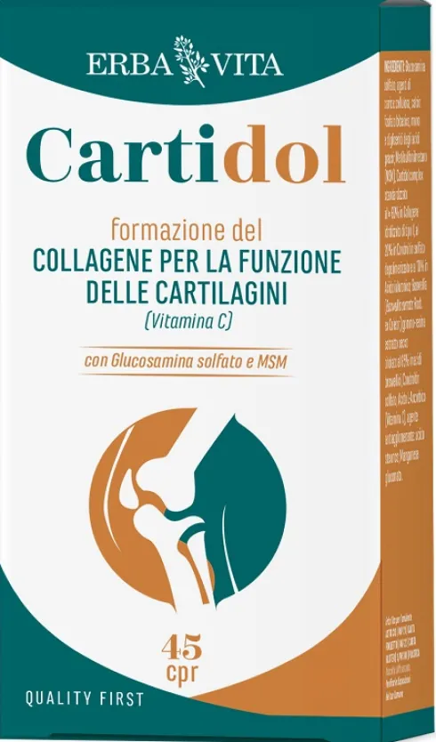 Cartidol Integratore per Articolazioni con Glucosamina Condroitina Collagene 45 Compresse
