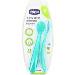 Chicco Cucchiaio Silicone Azzurro 2 Pezzi