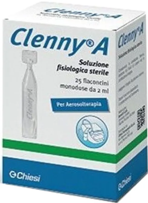 Clenny A Soluzione Fisiologica Sterile per Aerosolterapia 25 flaconcini 2 ml