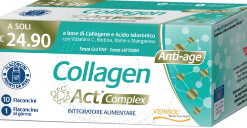 Collagen Act Complex Collagene Acido Ialuronico Vitamina C 10 Flaconcini