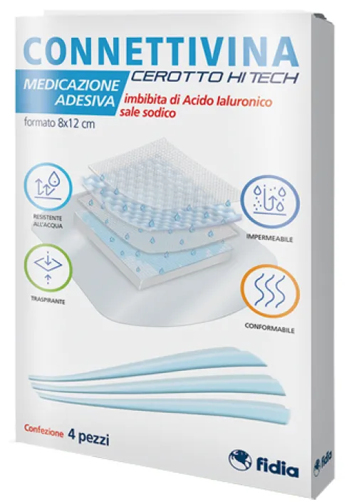 Connettivina Bio Cerotto Hitech 8 x 12 cm 4 Pezzi