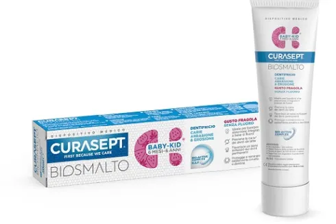 Curasept Biosmalto Baby Kis Senza Fluoro alla Fragola 50 ml