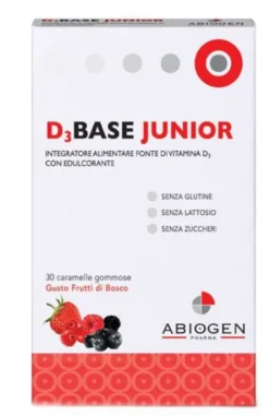 D3base Junior 30 Caramelle Vitamina D 600 U.I. Frutti Di Bosco