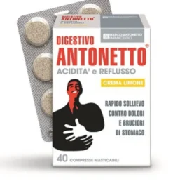 Digestivo Antonetto Acidità E Reflusso Limone 40 Compresse