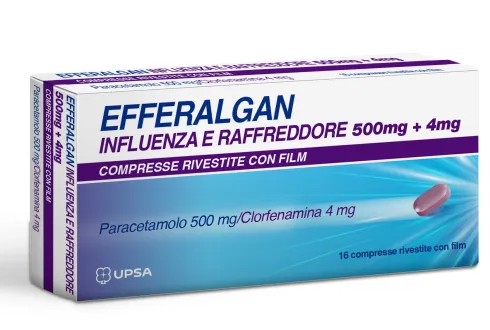Efferalgani Influenza e Raffreddore 500 mg +4 mg 16 compresse