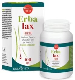 Erba Lax Forte Integratore per Regolarità Intestinale e Transito con Senna Cascara e Rabarbaro 100 Compresse