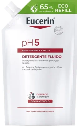 Eucerin pH5 Detergente Fluido Viso e Corpo Pelle Sensibile Refill 400 ml