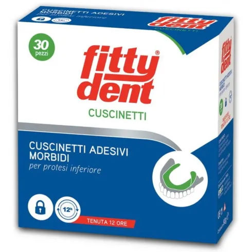 Fittydent Cuscinetti Adesivi Protesi Inferiore 30 Pezzi