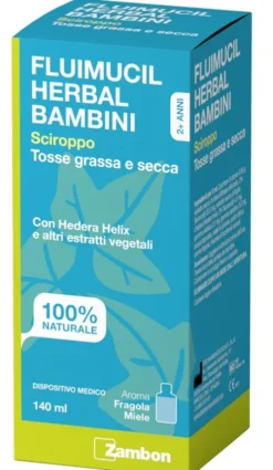 Fluimucil Herbal Bambini Sciroppo Tosse Secca e Grassa dai 2 Anni 140 ml