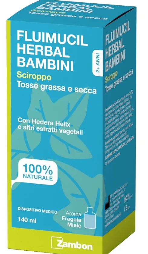 Fluimucil Herbal Bambini Sciroppo Tosse Secca e Grassa dai 2 Anni 140 ml