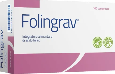 Folingrav Acido Folico 400 mcg Integratore per Gravidanza e Preconcepimento 100 Compresse