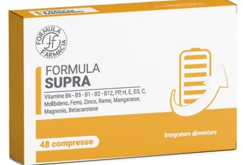 Formula Supra Multivitaminico Multiminerale Completo con Vitamine B C D E Ferro Zinco Magnesio 48 Compresse