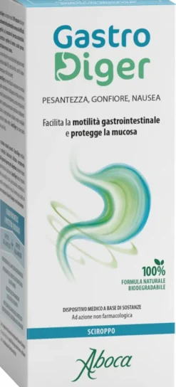 GastroDiger Dispositivo Medico Digestione Gonfiore Nausea Sciroppo Naturale 180 g
