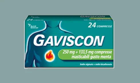 Gaviscon 250 mg+133,5 mg 24 compresse masticabili menta
