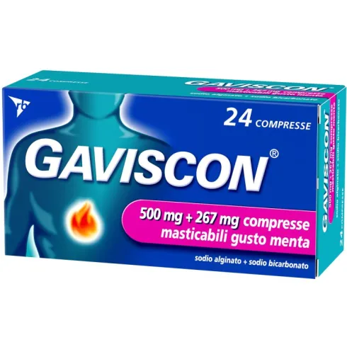 Gaviscon 500 mg + 267 mg 24 compresse masticabili