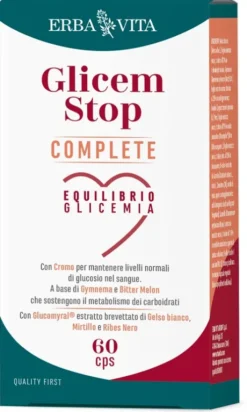 Glicem Stop Complete Integratore per Metabolismo dei Carboidrati e Controllo della Glicemia 30 Capsule