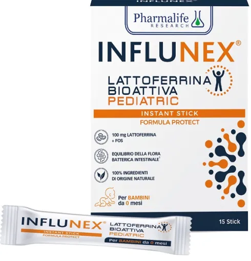 Influnex Lattoferrina Bioattiva Pediatric 15 Stick