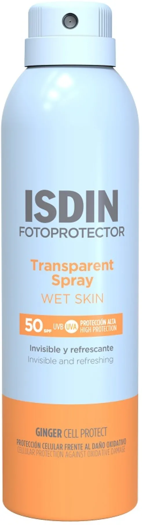ISDIN Transparent Spray Wet Skin SPF50 Protezione Solare Corpo Spray Trasparente 250 ml