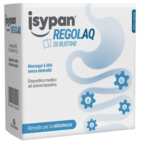 Isypan Regolaq Macrogol 4000 Lassativo Osmotico per Regolarità Intestinale 20 Bustine