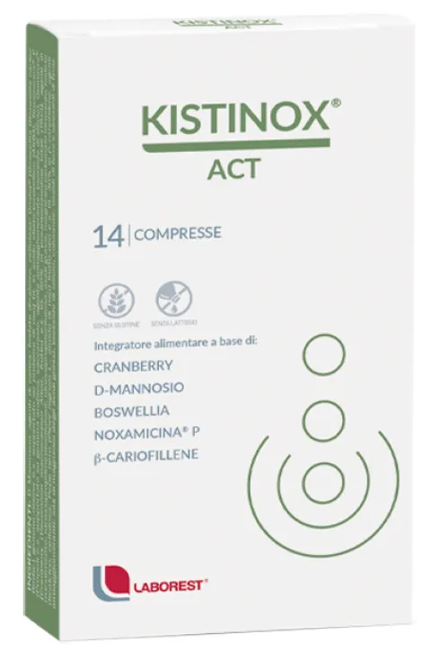 Kistinox Act Integratore Vie Urinarie con Cranberry D-Mannosio Boswellia e Propoli 14 Compresse