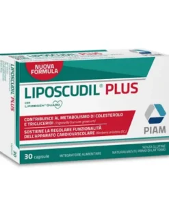 Liposcudil Plus Integratore per Colesterolo e Trigliceridi con Berberina, Carciofo e Olivo Nuova Formula 30 Capsule
