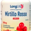 LongLife Mirtillo Rosso PACs Vie Urinarie Drenaggio Antiossidante 60 Capsule Vegane