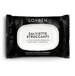 Lovrén Salviette Struccanti Waterproof Viso Occhi e Labbra Pelle Sensibile 20 Pezzi
