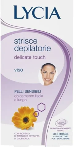 Lycia Delicate Touch 20 Strisce Depilatorie Viso