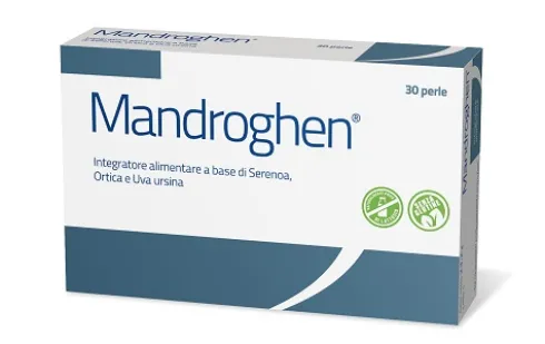 Mandroghen Integratore con Serenoa, Ortica e Uva Ursina per Prostata e Vie Urinarie 30 Perle
