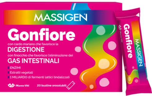Massigen Gonfiore Stick Enzimi Digestivi Finocchio Cardo Mariano 20 Stick