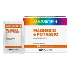 Massigen Magnesio Potassio Integratore Sali Minerali 24 Bustine 6 g Arancia Rossa
