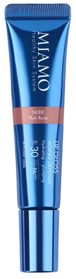 Miamo Lip Gloss Nude Aging Defense SPF30 Protezione e Azione Anti-Età 15 ml
