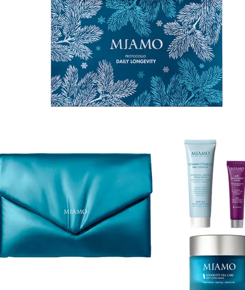 Miamo Protocollo Daily Longevity Kit Anti-Age Completo Detergente + Maschera + Crema