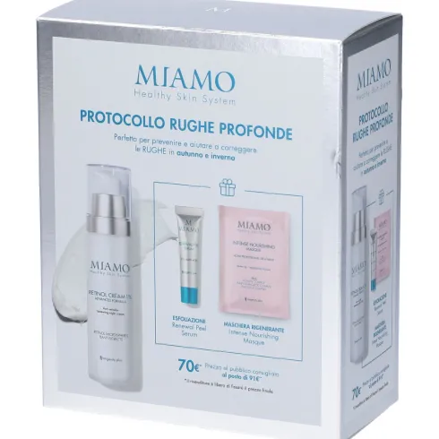 Miamo Set Protocollo Rughe Profonde con Retinolo 1% Peeling e Maschera
