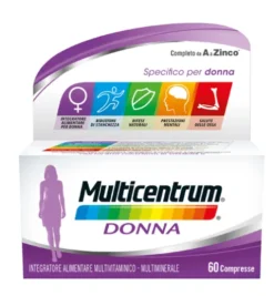 Multicentrum Donna Multivitaminico e Multiminerale Completo per Donne fino a 50 Anni 60 Compresse