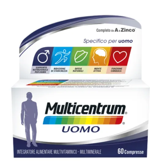 Multicentrum Uomo Multivitaminico e Multiminerale Completo per Uomini fino a 50 Anni 60 Compresse
