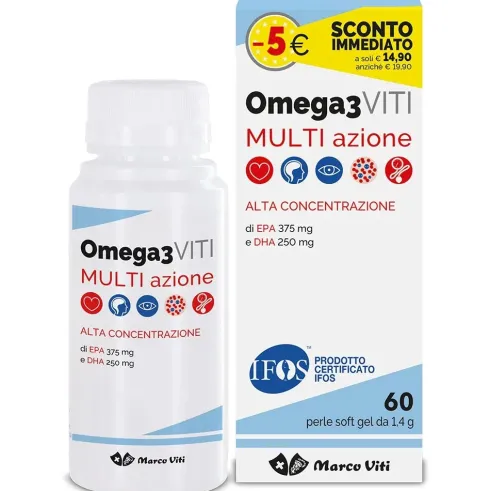 Omega3 Viti Multiazione EPA DHA 375 mg 250 mg PROMO 60 Perle