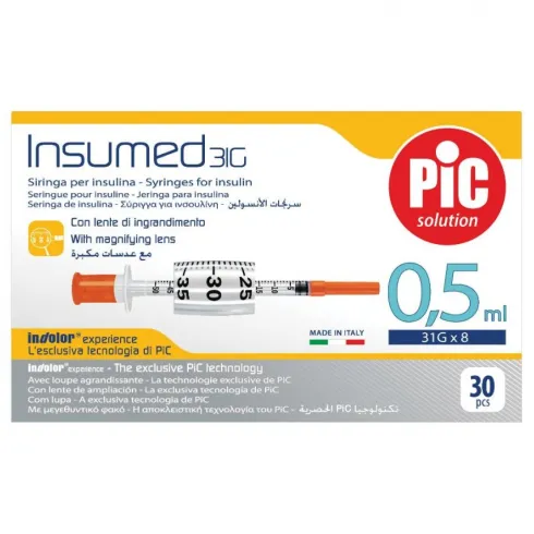Pic Siringhe Insumed G31 0,5 ml 8 mm 30 pezzi