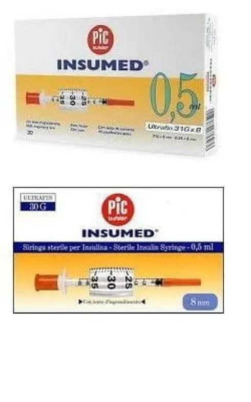 Pic Siringhe Insumed G30 0,5 ml 8 mm 30 pezzi