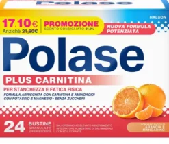 Polase Plus Carnitina 24 Bustine Integratore con Magnesio, Potassio e L-Carnitina Confezione Promo