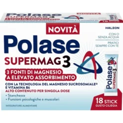 Polase SuperMag 3 Stick – Magnesio e Vitamina B6 contro Stanchezza e Affaticamento 18 Stick Pack