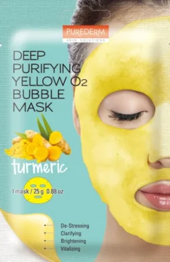 Purederm Deep Purifying Yellow 02 Bubble Mask Maschera Purificante con Curcuma 25 g